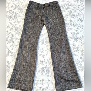 Express Columnist Women's Herringbone Tweed Textured Flare Pants Size 0 Reg 31”